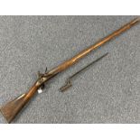 ABERDEEN MILITIA BROWN BESS MUSKET BY GALTON WITH ITS 107CM LONG BARREL WITH PROOF MARKS,