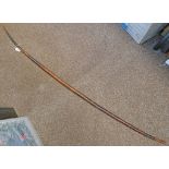 TRIBAL HARDWOOD BOW WITH ROPE BANDING,