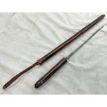 LEATHER BOUND SWAGGER / SWORD STICK WITH 27 CM LONG STILETTO BLADE