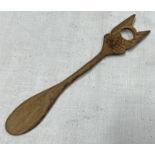 EX SIR RICHARD BARRON COLLECTION, CARVED WOODEN LIME SPOON,