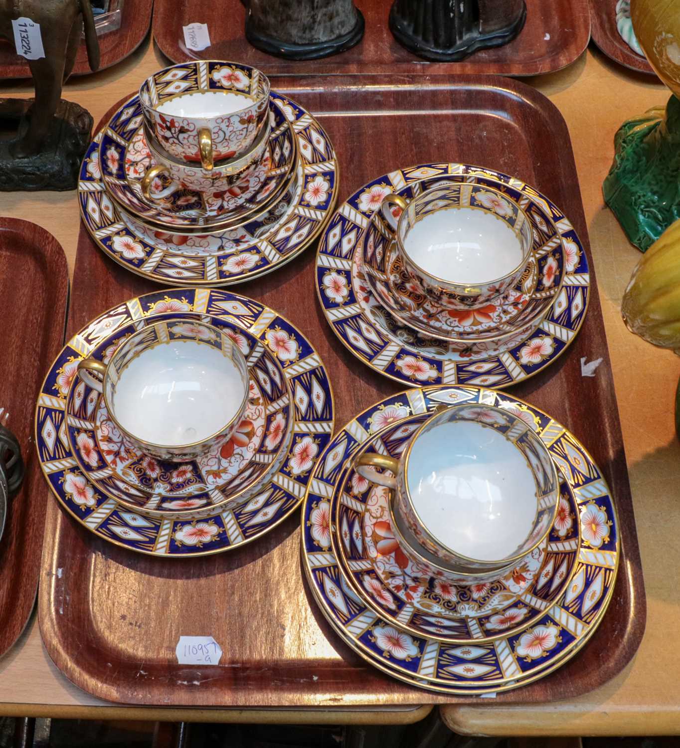 A Royal Crown Derby Imari part teaset comprising: six tea cups, six saucers and six side - Image 2 of 2