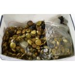 A Quantity of Mainly British Military Buttons, pre-1953, in brass, horn and white metal, including