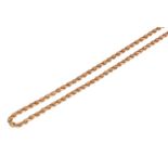 A 9 carat gold rope twist chain, length 56cmCondition report: Gross weight 9.6 grams.