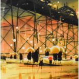 Peter J Rodgers (Contemporary)"Under the Pier"Signed, mixed media, 39.5cm by 39.5cm Artist's