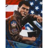 Pete Humphreys (Contemporary)"Tom Cruise - Maverick"Signed, oil on canvas, 90cm by 70cmArtist's