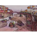 Eric H Hill (1921-2021)"Scarborough"Signed, mixed media, together with another mixed media work by