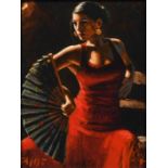 Fabian Perez (b.1967) Argentinean"Cecilia Con Albanico"Signed and numbered 59/195, giclee print,