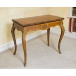 A French Louis XV Style Kingwood, Crossbanded and Parquetry Decorated Foldover Writing Table, late