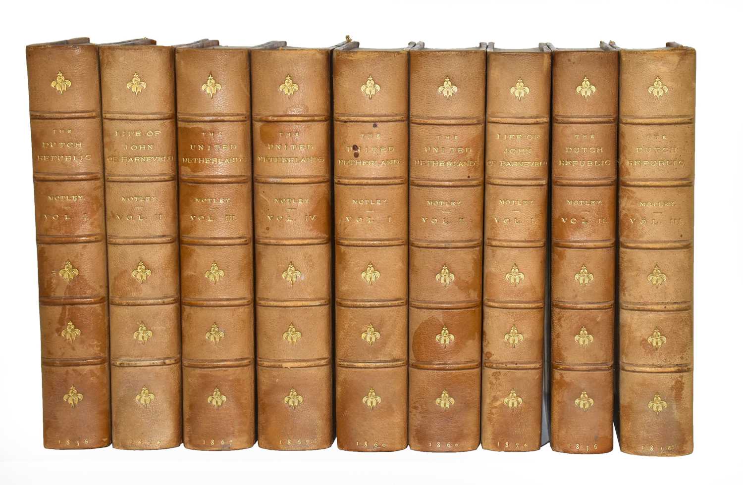 Bindings. Collection of fine bindings, including:Mottley (John Lothrop). The Rise of the Dutch - Image 3 of 3