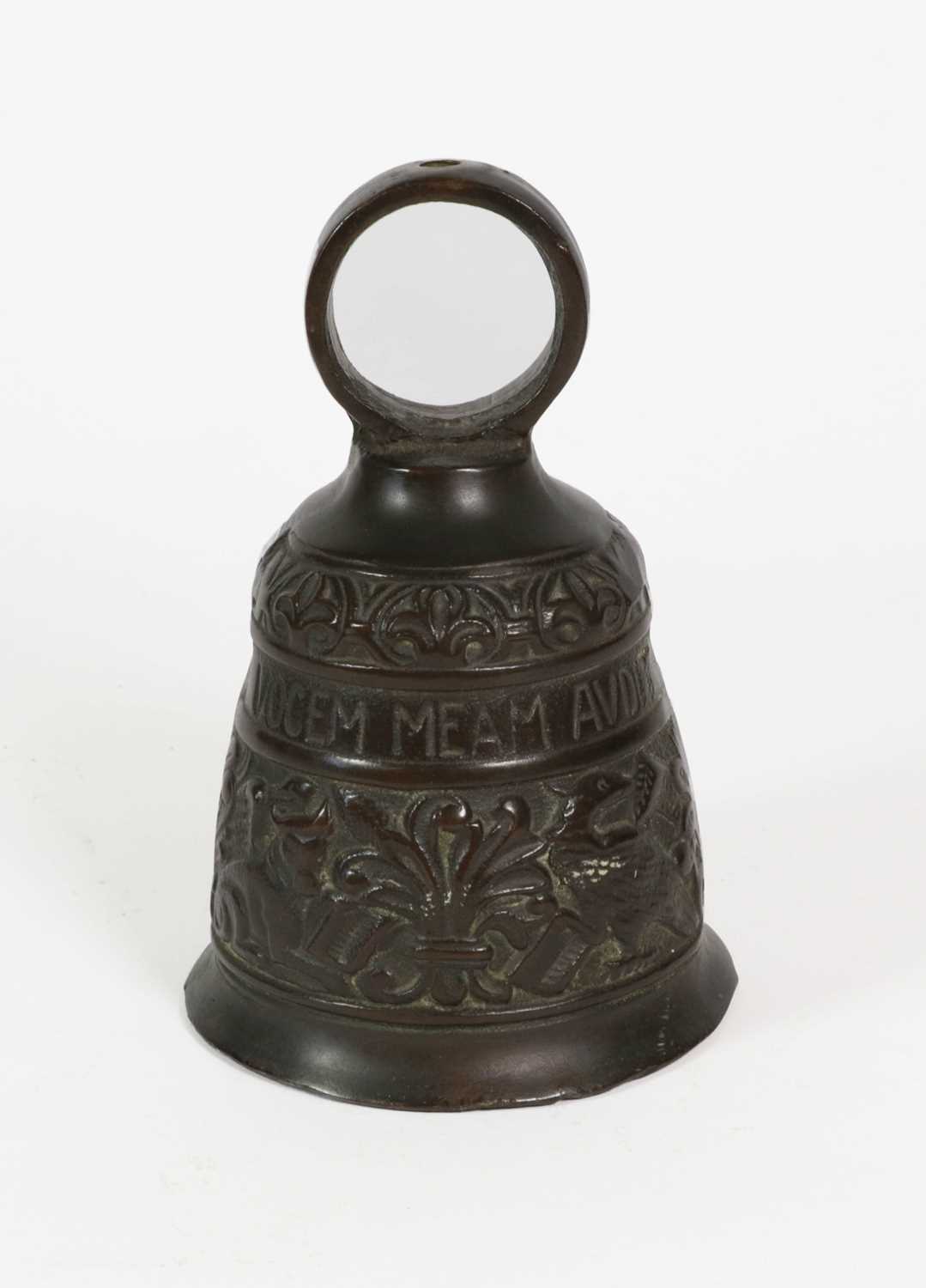 A Bronze Bell, in Byzantine style, cast with bands of beasts and foliage and inscribed VOCEM MEAM - Image 2 of 3