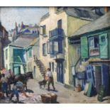 Nellie Marion Tenison Cuneo SWA (1869-1953)"St Ives - Unloading the Catch"Oil on board, 22cm by