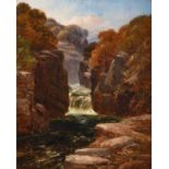 Clarence Roe (Later 19th century) "High Force" Signed, inscribed and dated 1881 verso, oil on