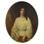 ^ A Capala (19th century) Italian Portrait of Augusta Gordon, three quarter length wearing a white