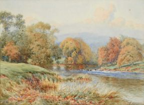 William Woodhouse (1857-1937) "Near Bolton Abbey" Signed, watercolour, 27cm by 37cm