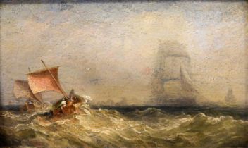 Attributed to Sir Augustus Wall Callcott RA (1779-1844)"The Phantom Ship"Oil on panel, 13.5cm by