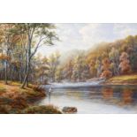 William Mellor (1851-1931)"Meeting of the waters, Bolton woods"Signed, watercolour, 29.5cm by 44