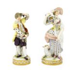 A Meissen Porcelain Figure Allegorical of Marriage, late 19th century, as a girl holding a