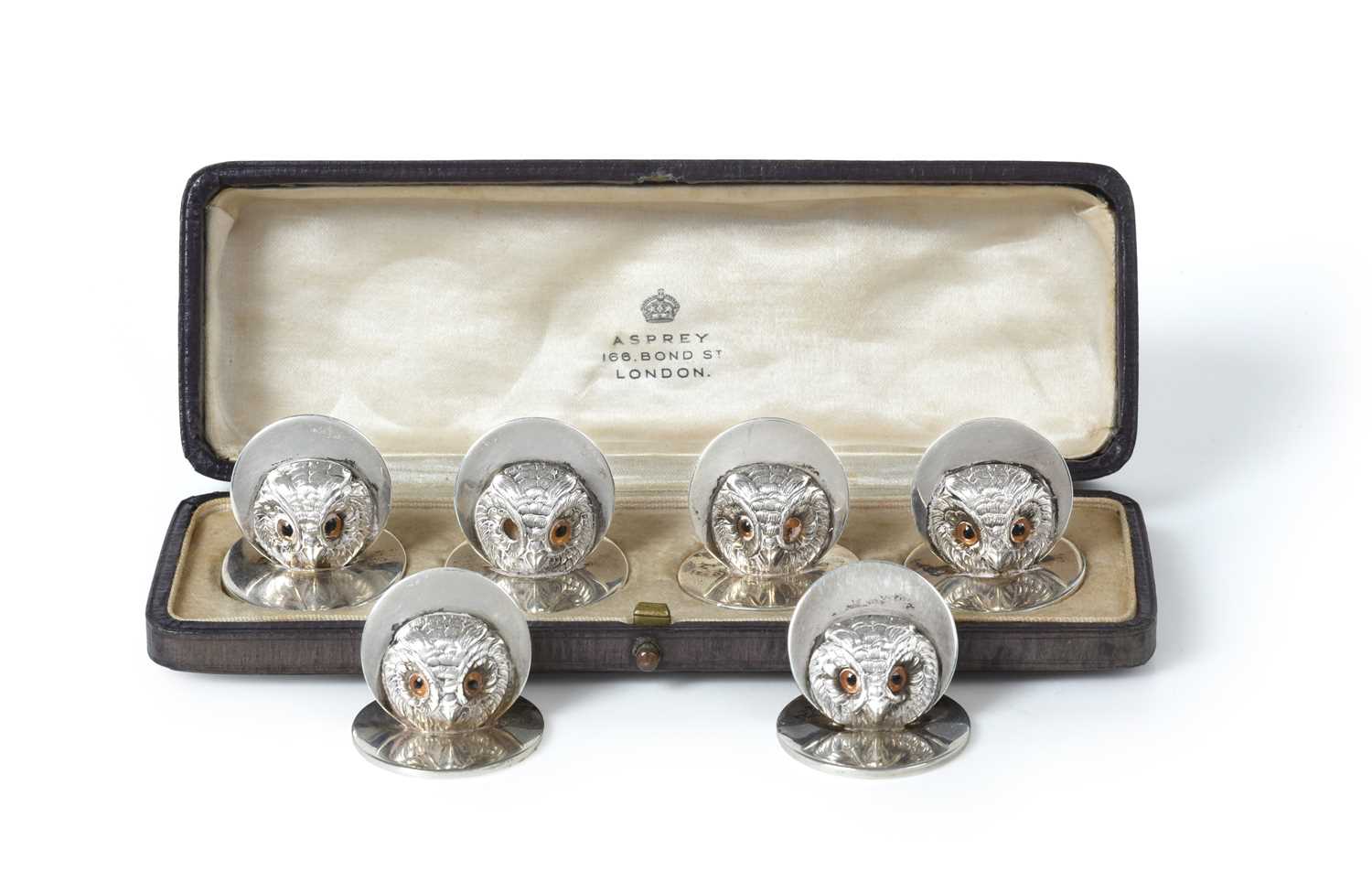 A Set of Four George V Silver Place-Card Holders by Sampson Mordan and Co., London, 1924, Retailed b