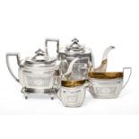 A Four-Piece George III Silver Tea-Service by Duncan Urquhart and Naphtali Hart, London, 1804 and 18