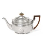 A George III Silver Teapot by Crispin Fuller, London, 1804