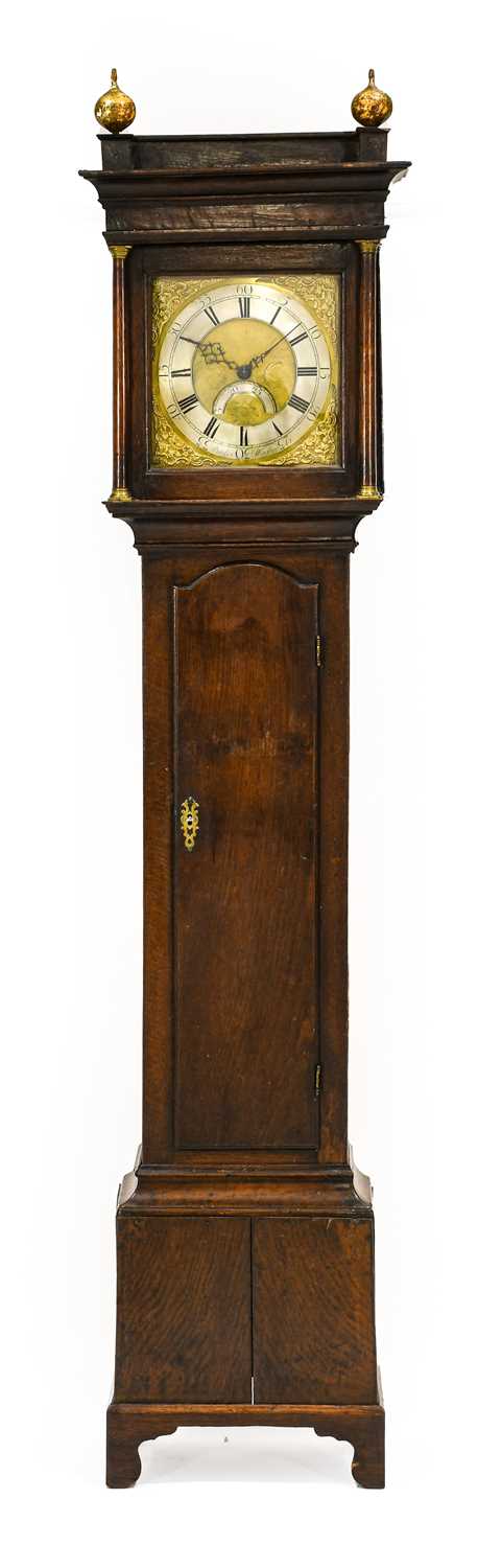 An Oak Thirty Hour Longcase Clock, signed Barber, Winster, numbered 712, 18th century, flat top