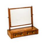 ^ A Regency Rosewood and Boxwood Strung Dressing Table Mirror, early 19th century, the pivoting