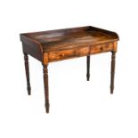 ^ A George IV Mahogany Washstand, 2nd quarter 19th century, the three-quarter gallery and moulded