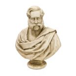 Sir John Steell RSA (1804-1891): A White Marble Bust of a Gentleman, 1873, with mutton-chop