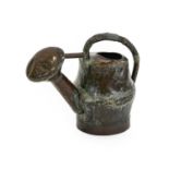 A French Copper Watering Can, circa 1730-40, of ovoid form with loop handle and circular rose,