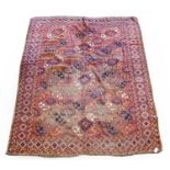 Ersari CarpetMiddle Amu Darya Region, circa 1850 or earlierThe madder field with three rows of