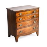 A George III Mahogany Straight Front Chest, circa 1800, the moulded top above four long graduated