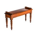 A Victorian-Style Mahogany Window Seat, modern, the rectangular top with moulded handles above a