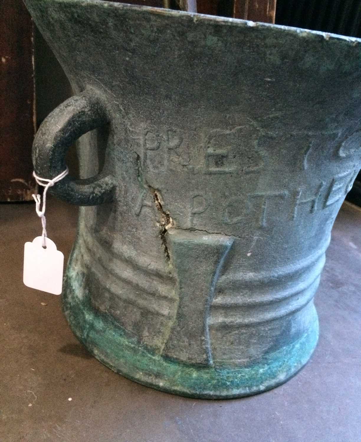 A Bronze Mortar, dated 1633, of flared cylindrical form with twin loop handles, inscribed PRESTON - Image 6 of 8