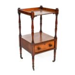 A George IV Mahogany Two-Tier Dumb Waiter, 2nd quarter 19th century, with spindle turned supports