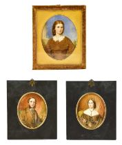 English School (2nd half 19th century): Miniature Half-Length Portraits of Nathanial Tertius