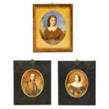 English School (2nd half 19th century): Miniature Half-Length Portraits of Nathanial Tertius