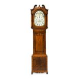 A Mahogany Eight Day Longcase Clock, signed Jas Shaw, Halifax, early 19th century, swan neck