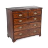 ^ A George IV Mahogany Straight Front Chest of Drawers, 2nd quarter 19th century, with two short