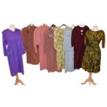 Assorted Circa 1940s and Later Ladies' Day Wear and Separates, comprising a pink crepe dress with