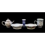 A collection of 18th century and later Chinese porcelain, including a famille rose teapot and