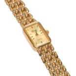 A lady's 9 carat gold wristwatch signed GeneveCondition report: The bracelet with a 9-carat gold