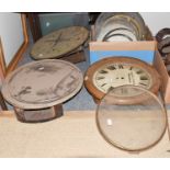 A convex glass dial clock case for a 16" dial, a selection of wall clock glasses and bezels, a