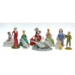Royal Worcester and Royal Doulton ladies, including: Grandmother's Dress, First Dance and Day Dreams