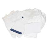 Assorted White Linen and Textiles, comprising French linen cloth and matching napkins with a blue