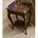 A Pair of 20th Century French Style Gilt Metal Mounted Bedside Tables, each of serpentine shaped