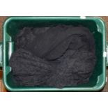 A quantity of assorted black lace including shawls, stoles, trimmings, etc (a.f.) (one box)