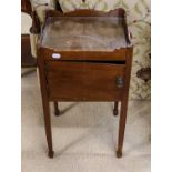 Two George III mahogany pot cupboards, and a George III mahogany bow fronted side table with