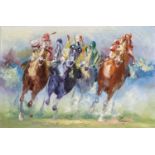 S.Whigham (20th Century) Study of a Bay Horse in a Stable Signed oil on canvas, and another