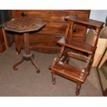 ~ A Victorian occasional games table, a Victorian mahogany small drop leaf table, a pair of