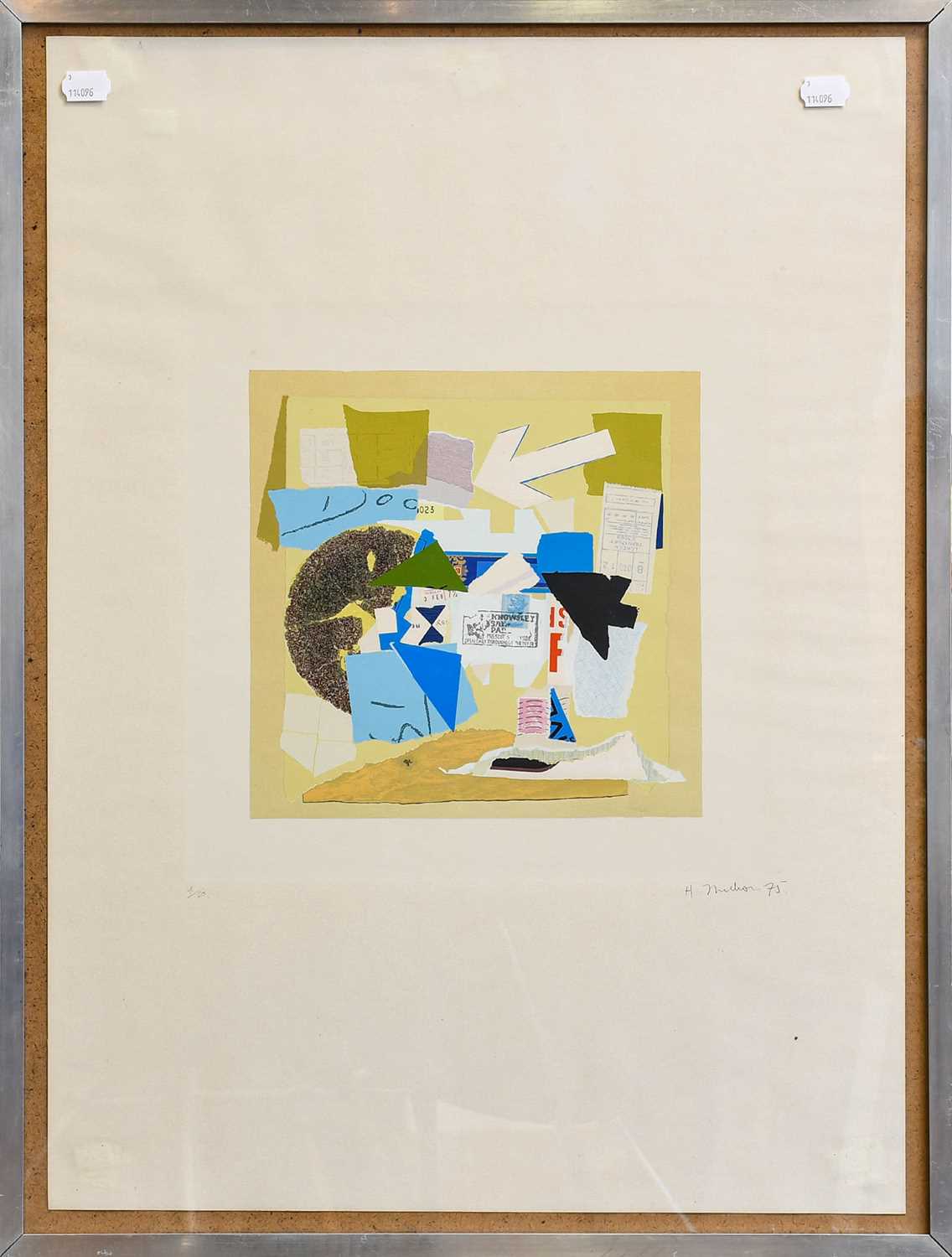 Harry Thubron Collage Lithograph, signed and dated (19)75, and numbered 4/50; together with an - Image 3 of 4